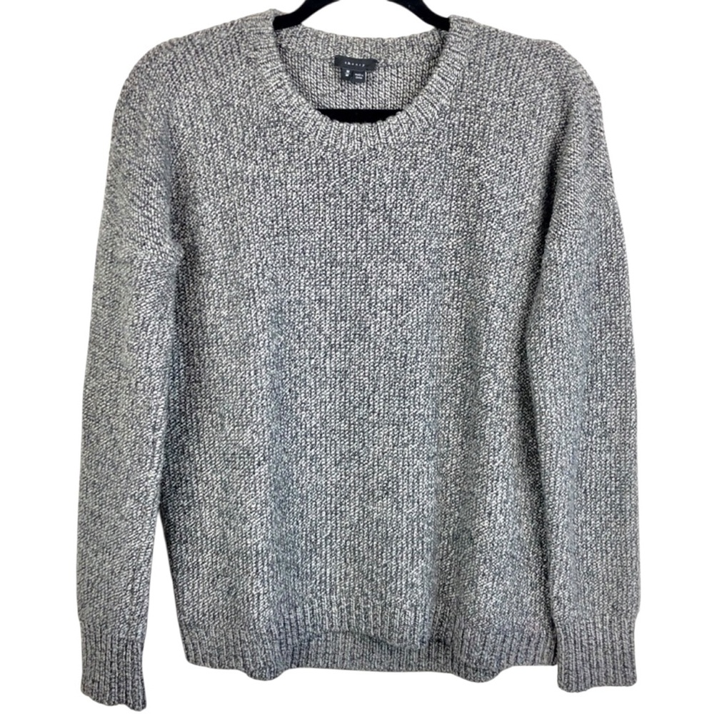 NWOT Theory Gray Crewneck Sweater with Ribbed Trim